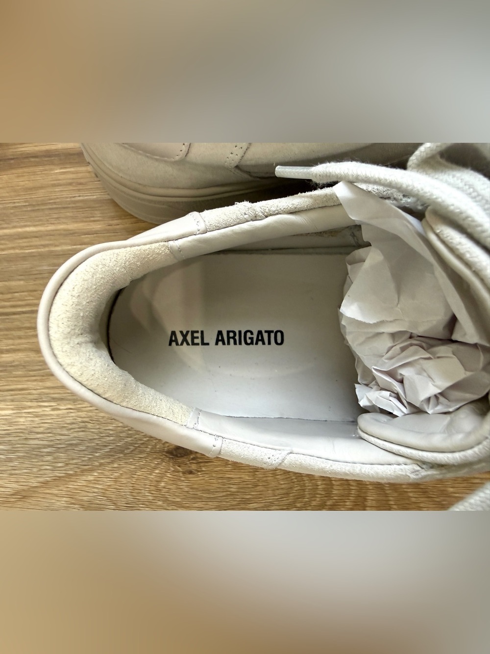 Axel Arigato Cream Light Tan Suede Leather Platform Sneakers Size 10 - Picture 4 of 9